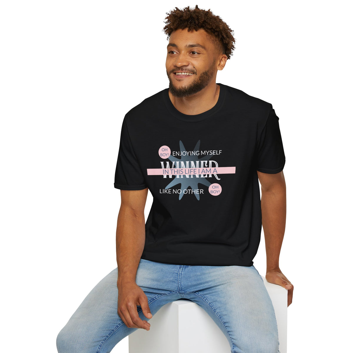 Winning in This Life T‑Shirt Unisex Cotton Short Sleeves Gildan Softstyle 64000 Enjoying Myself Positive Graphic Tee