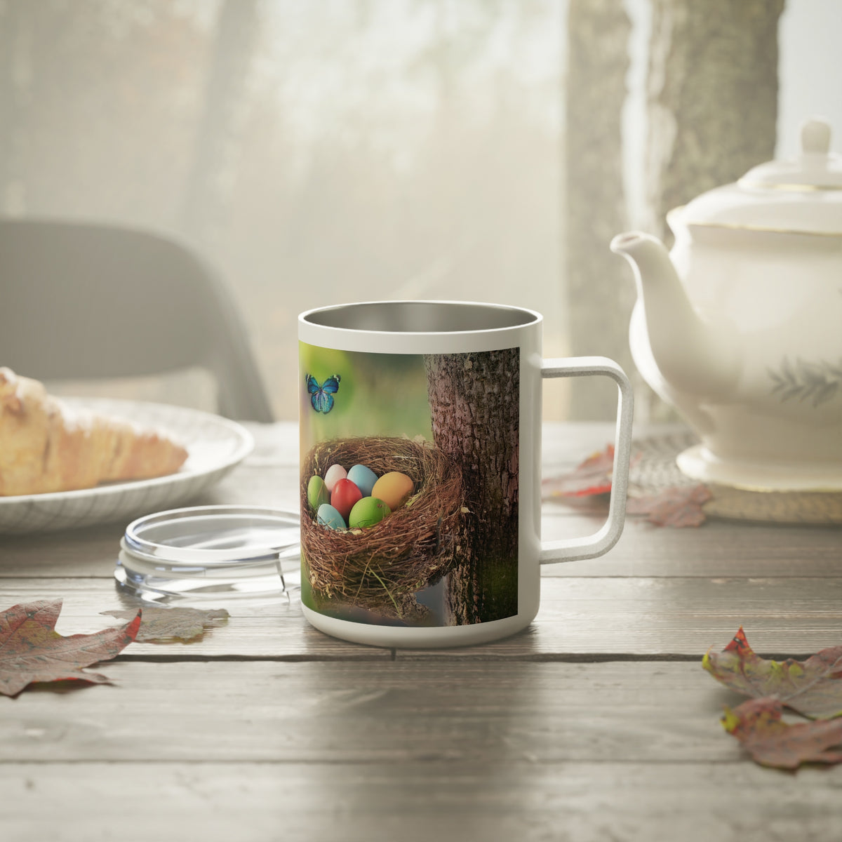 8 Art Design Insulated Coffee Mug Clear Lid 10oz Insulated Coffee Mug 10oz