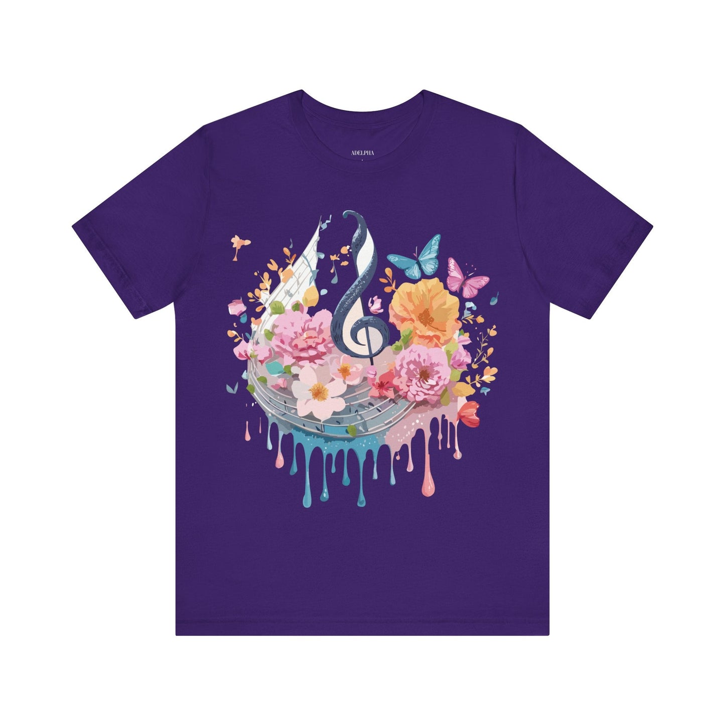 Music Graphic Unisex 100 Cotton Vintage Art with Musical Elements Tee 125