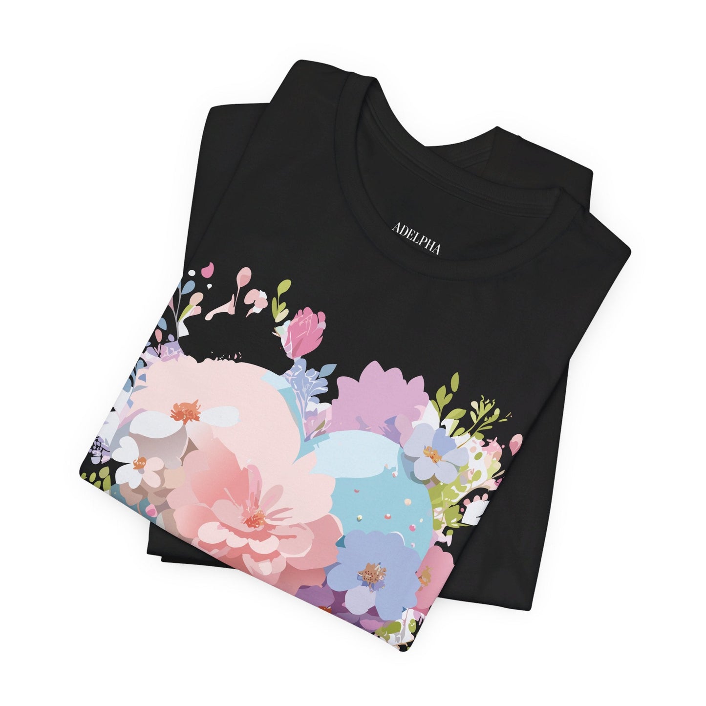 Valentine Day Graphic Unisex 100 Cotton Vintage Artwork with Love and Flower Design Tee 32