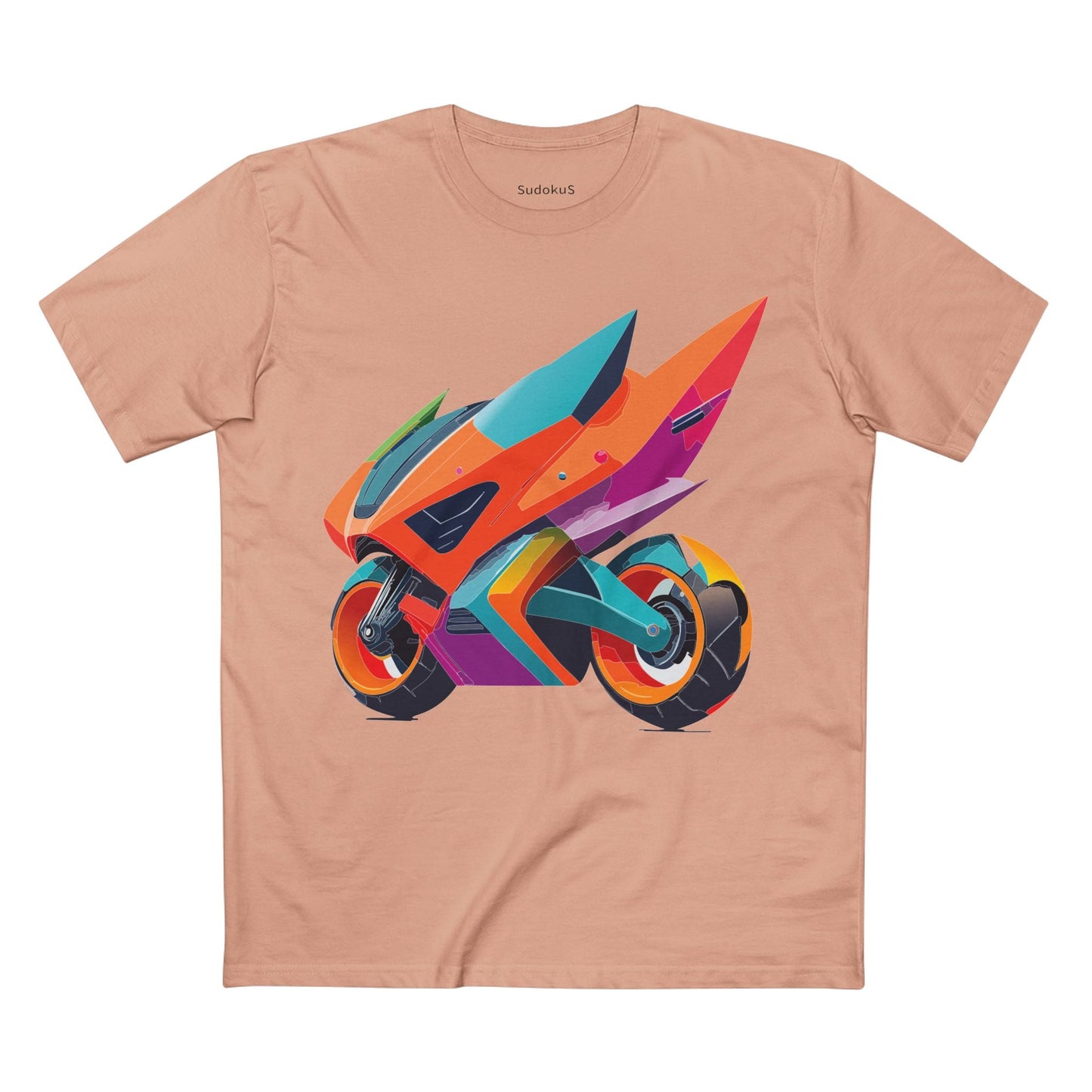 Moto Bike Graphic Unisex 100 Cotton Staple Tee 2