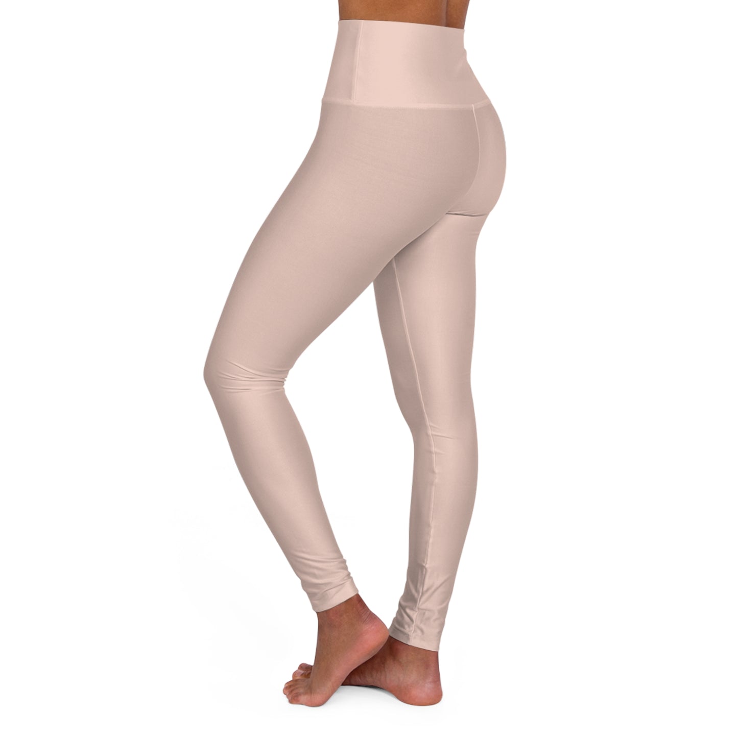 Almond Silk Tan Color High-Waist Yoga Leggings Women's Seamless Poly-Span Stretchy Pants XS-2XL