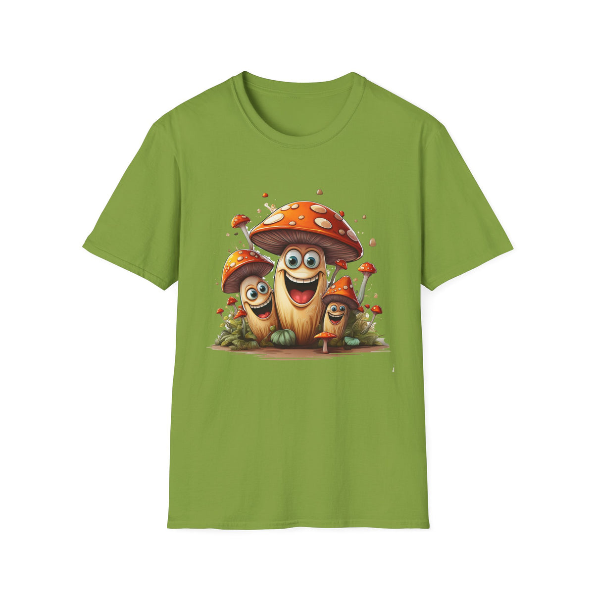 Funny Mashroom Cartoon  Graphic Tee Gildan Unisex 100 Cotton Tee Shirt c13