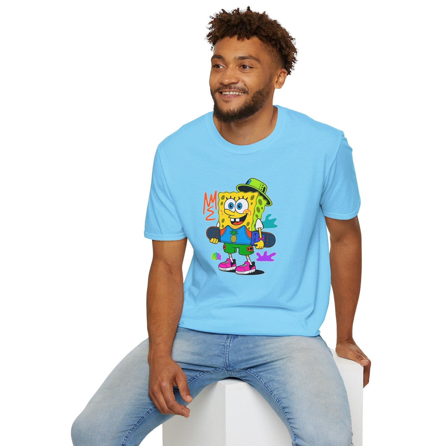 Unisex Cartoon T Shirt With Animals Animation Tee Softstyle Gildan 64000 Cotton Fabric