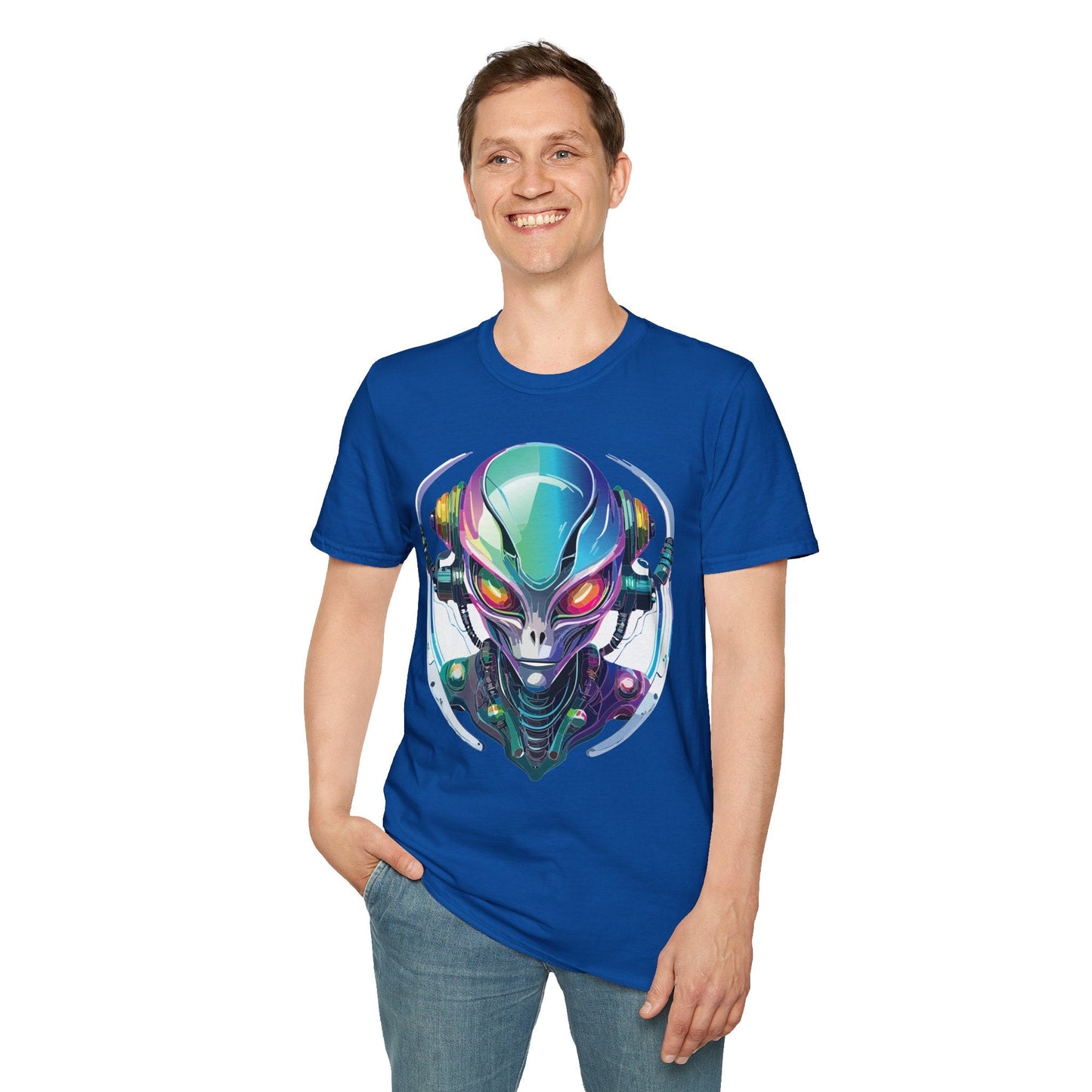 Alien Graphic Unisex Cotton Softstyle UFO Artwork Tee 3