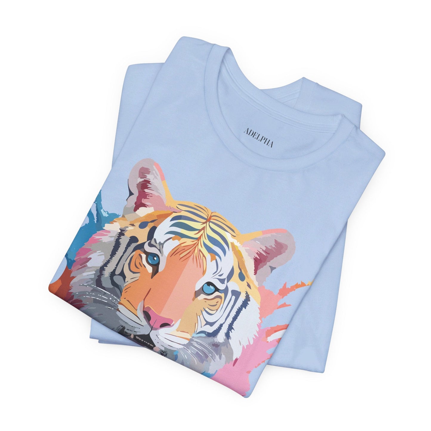 Tiger Graphic Tee Unisex Short Sleeve Shirt With Vintage Inspired Adelpha Artwork