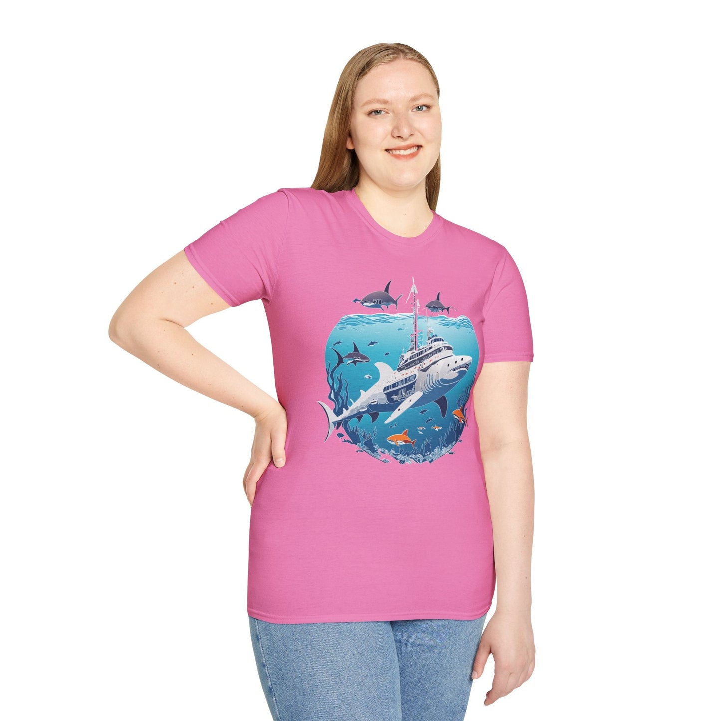 Ocean Tee Shirt Unisex Softstyle 64000 Ring Spun Cotton Art Design Tee For Everyday Comfort