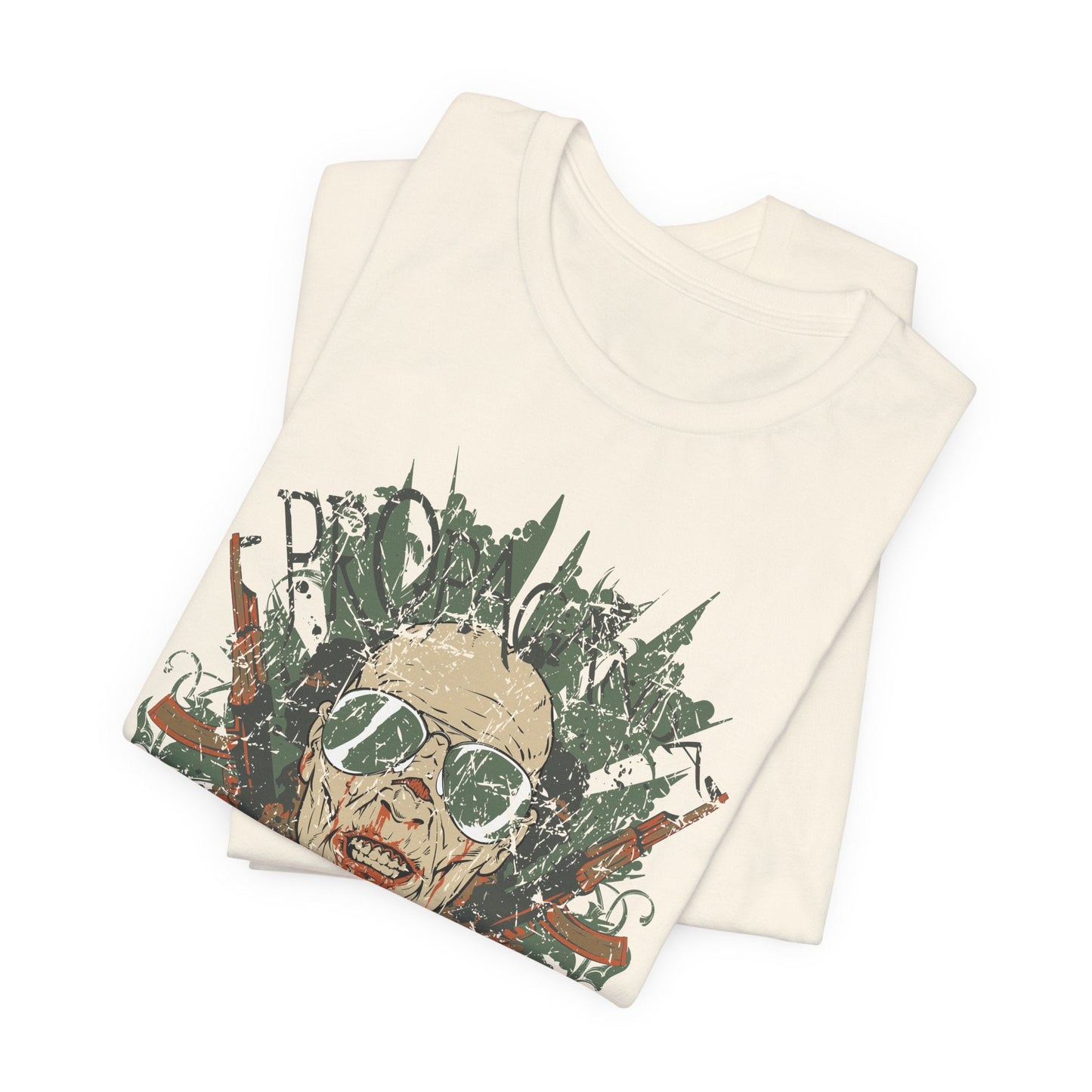 Retro Skull Floral Graphic Design Unisex Cotton T-Shirt G-2