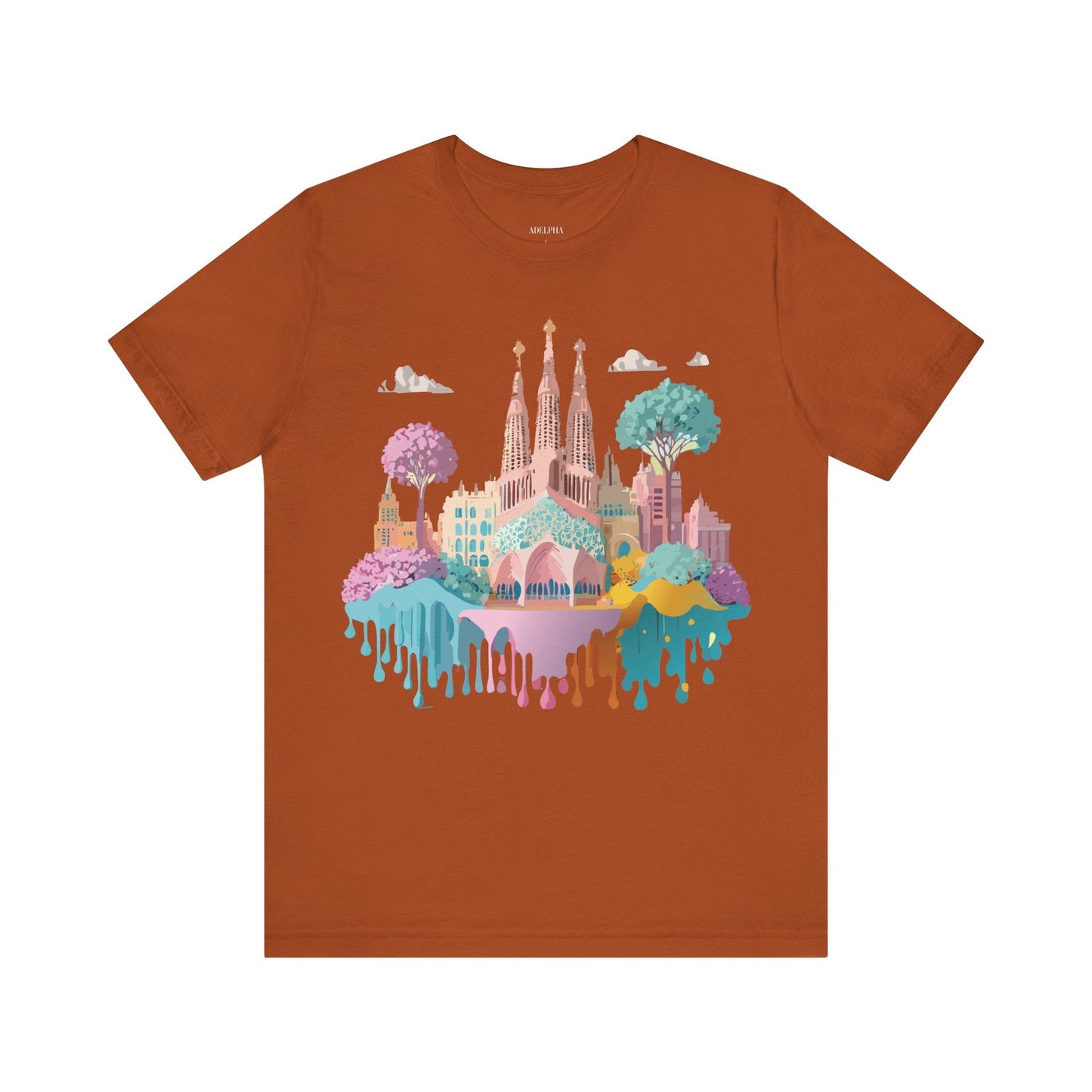 Barcelona Tourist Shirt Unisex Graphic Tee Featuring Original Vintage Art Adelpha