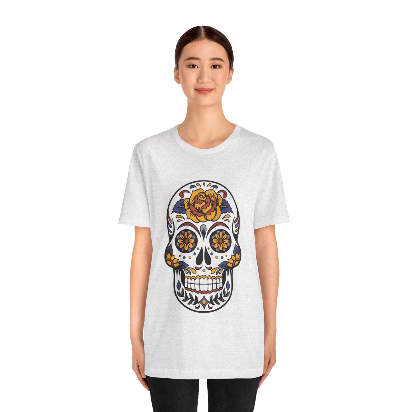 Unisex Cotton Tee Shirt with Skull