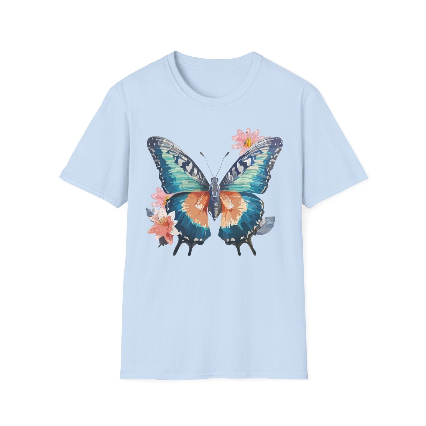 Butterfly T Shirt Unisex Cotton Tee Monarch Butterfly Design Softstyle 64000 Gildan Brand Quality