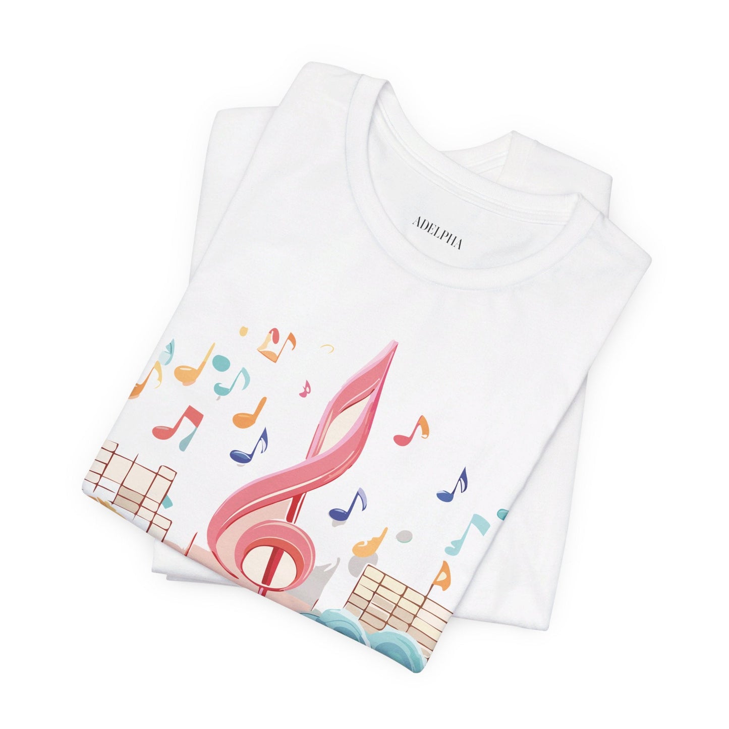 Music Graphic Unisex 100 Cotton Vintage Art with Musical Elements Tee 30
