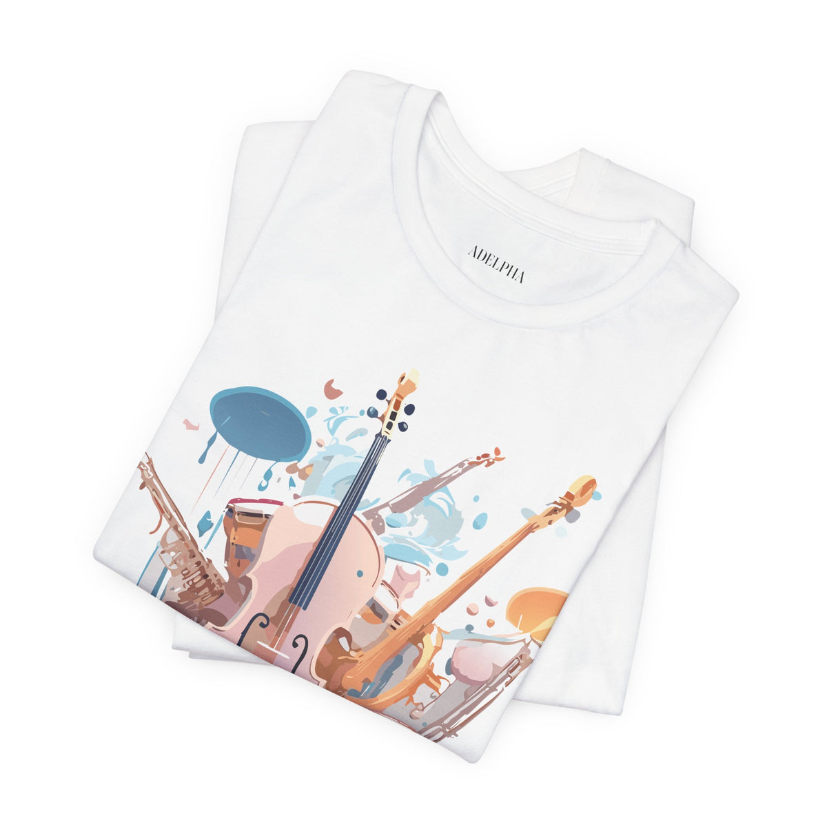 Music Graphic Unisex Cotton Bella+Canvas Tee with Art Design n161