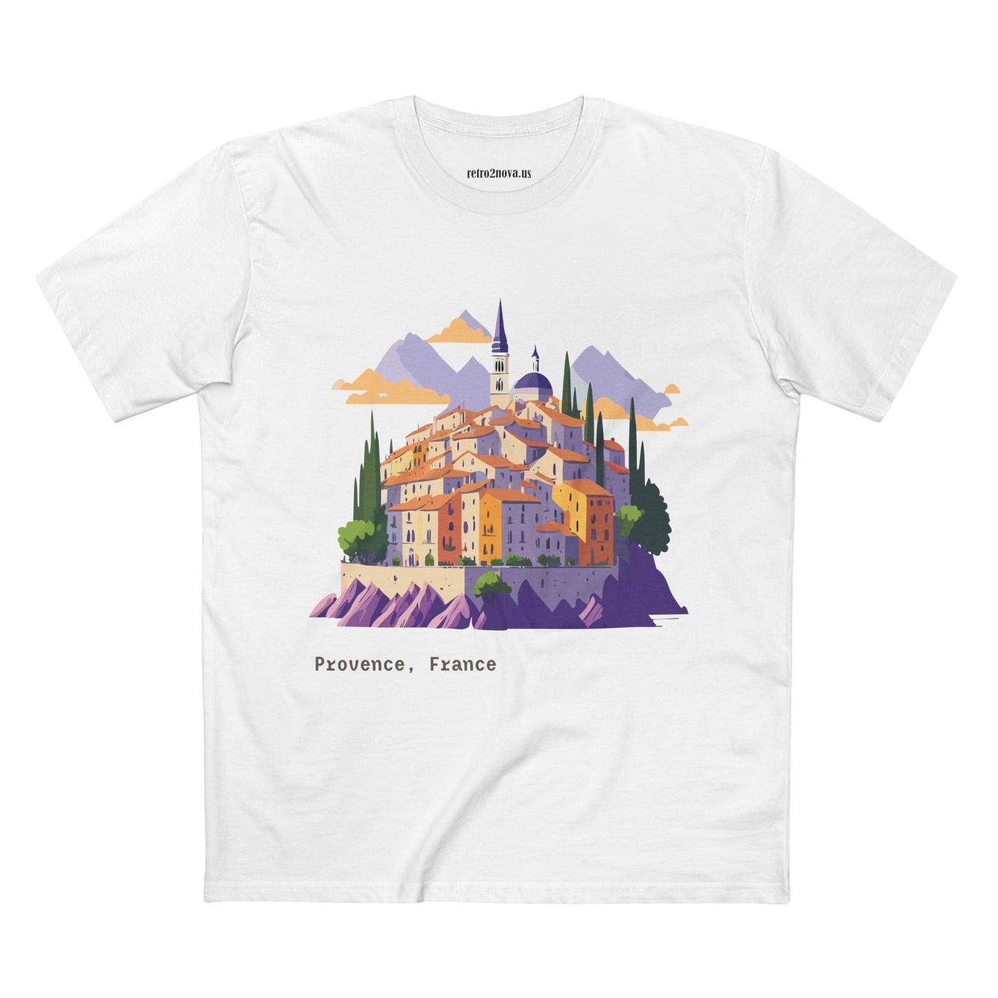 Provence Travel Shirt Unisex Premium Cotton Tee With Original Art By Retro2Nova TT66