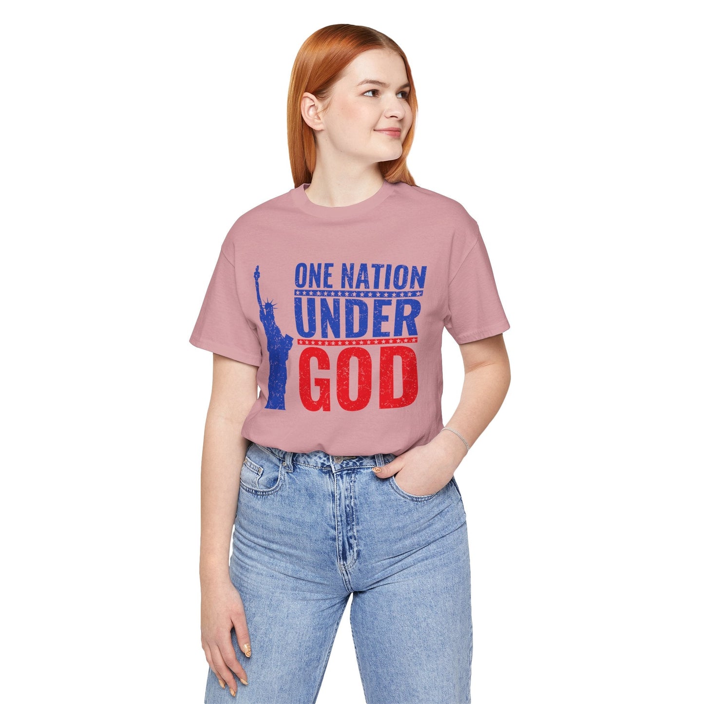 Statue of Liberty Patriotic Graphic Unisex Cotton T-Shirt a6
