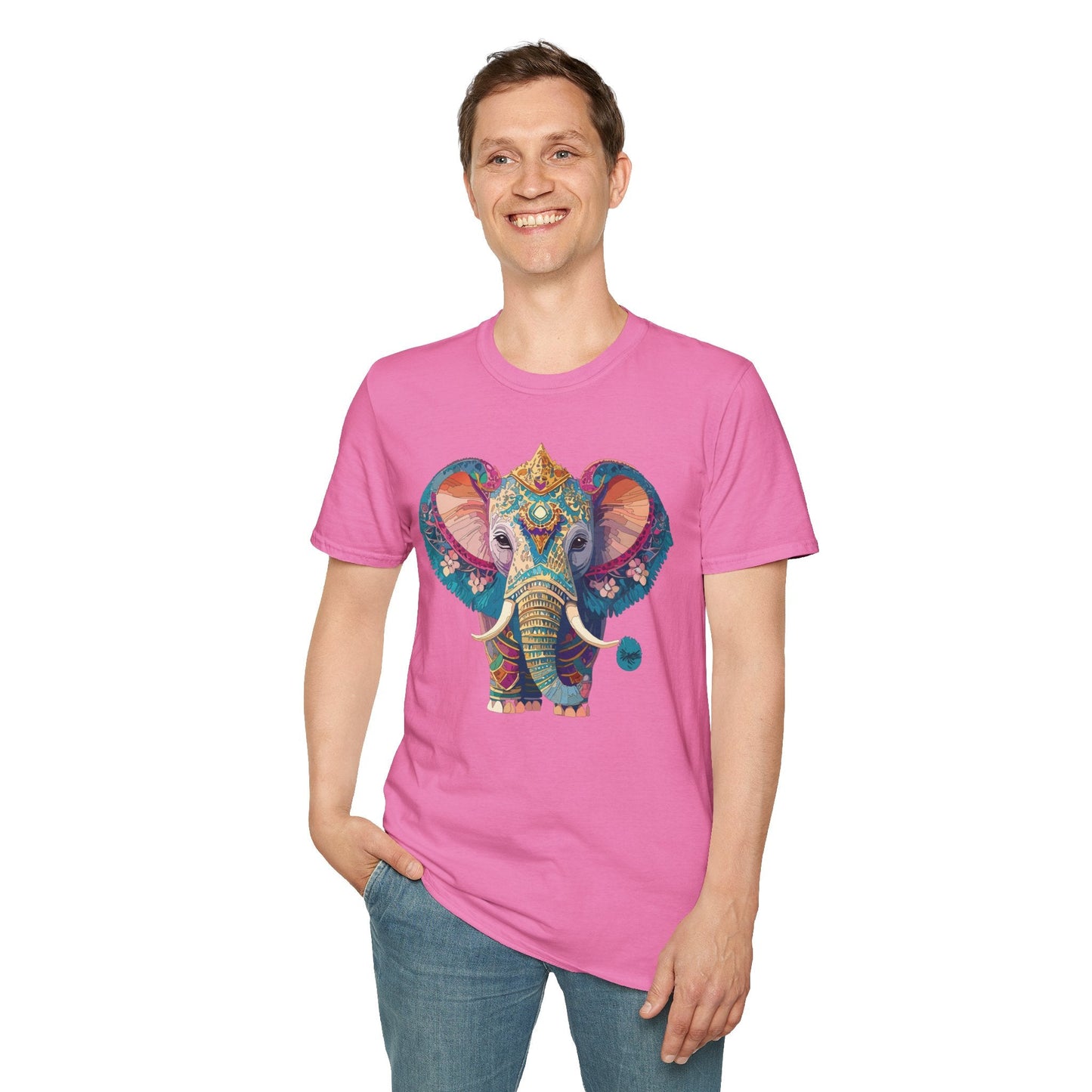Elephant Shirt Unisex Animal Tee Softstyle 100 Percent Ring Spun Cotton Gildan 64000