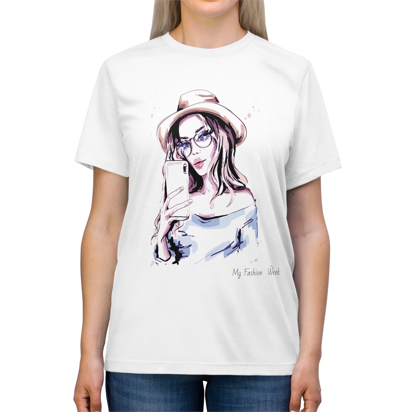 T-shirt tri-mélange avec motif artistique