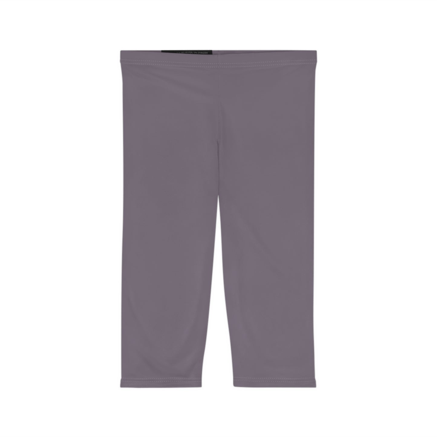 Mauve Fog Color Women's Brushed Suede Poly Span Casual Capri Leggings XS-2XL