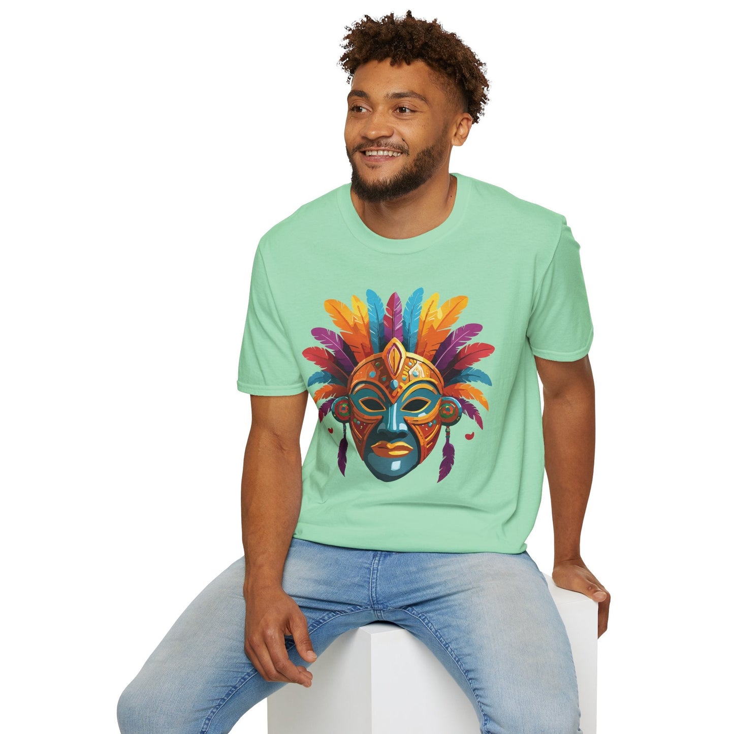 Mask Graphic Unisex Cotton Masquerade Design Artwork Tee 7