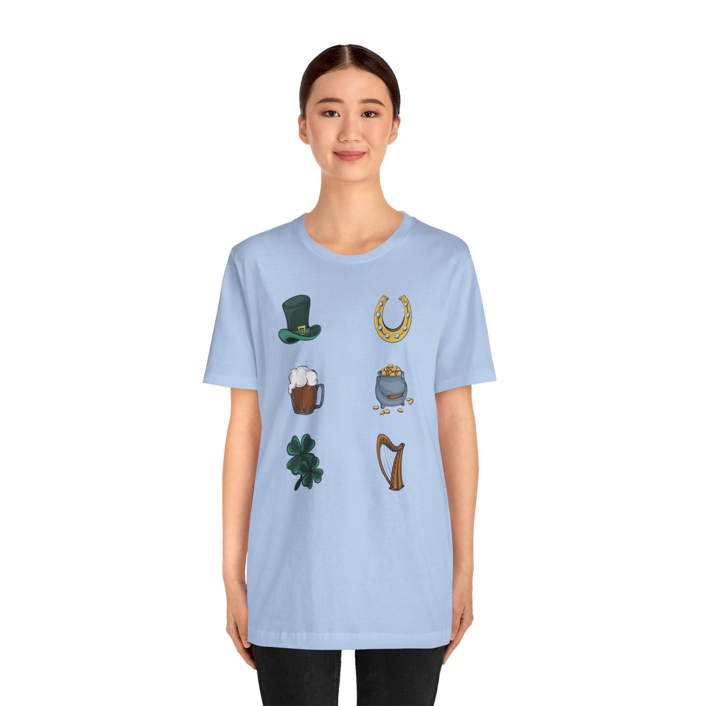 Unisex Cotton Tee Shirt with Lucky Prints