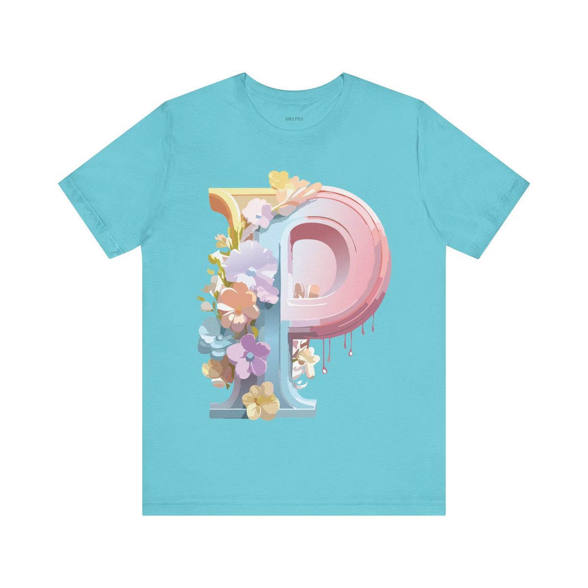 Letter P Graphic Unisex Cotton Bella+Canvas Tee with Art Letter Design