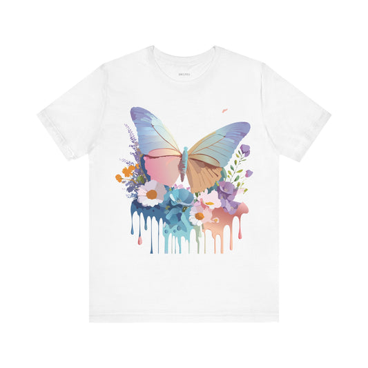 Butterfly Graphic Unisex Cotton Bella+Canvas Tee with Art Design n28