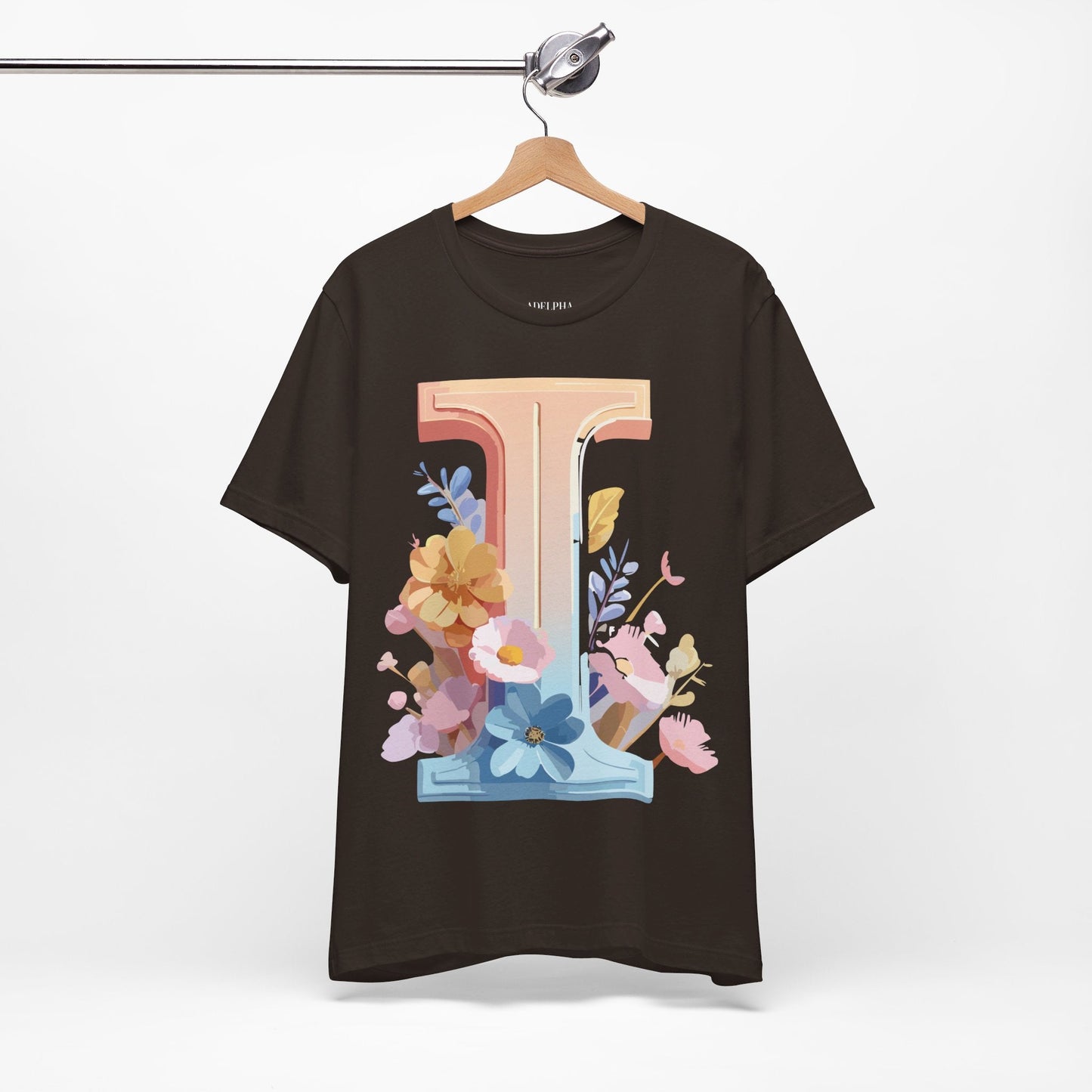 Letter I Shirt Graphic Tee Unisex Vintage Inspired Adelpha Art Design Short Sleeve Tee