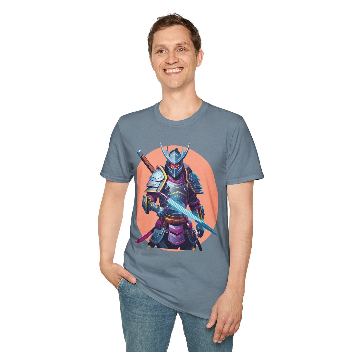Samurai Shirt Unisex Tee Gildan Softstyle 64000 One Hundred Percent Ring Spun Cotton Comfort
