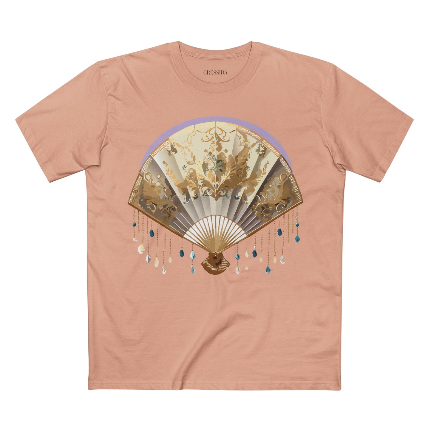 Antique Fan Graphic Design T-Shirt Unisex 100 Cotton Floral Carnival Artwork Tee 27