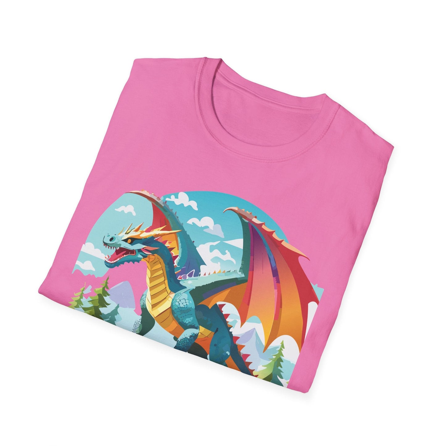 Dragon Graphic Unisex Cotton Softstyle Art Design Tee With Animals 23
