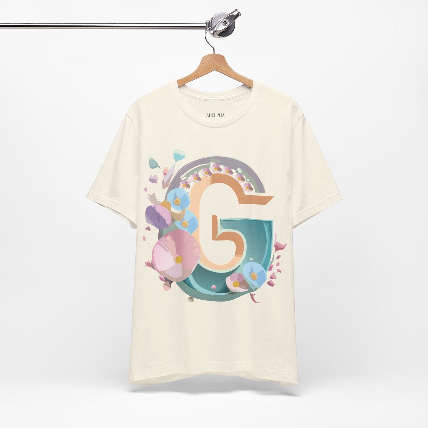 Letter G Graphic Tee Unisex Jersey Short Sleeve From Adelpha Art Design Vintage Inspired Shirt