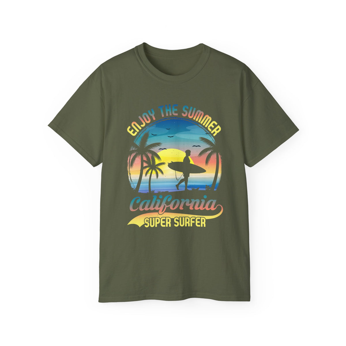 California Super Surfer Enjoy the Summer T-Shirt | Surf Sunset Tee