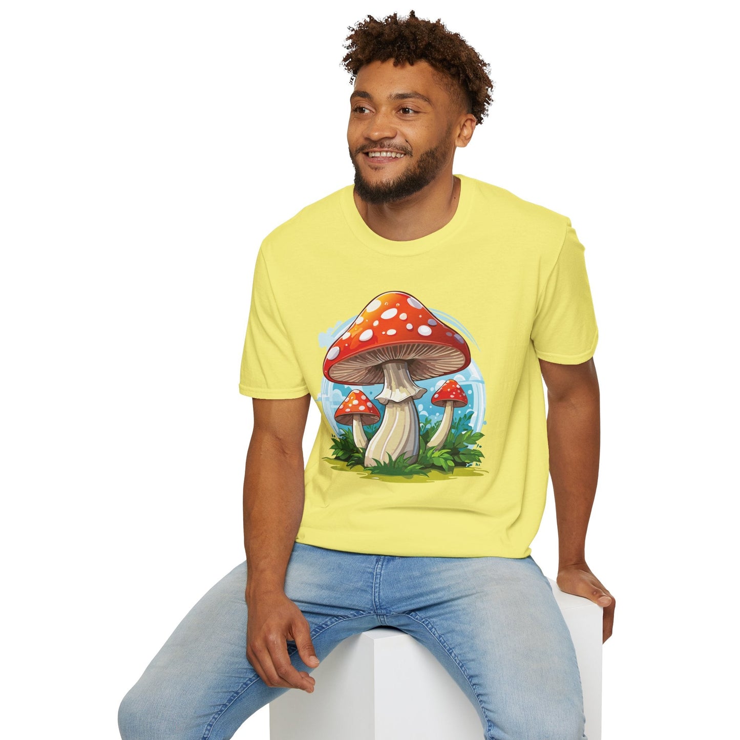 Mashroom Tee Shirt Unisex Funny Mashroom Design 100 Percent Cotton Softstyle Tee