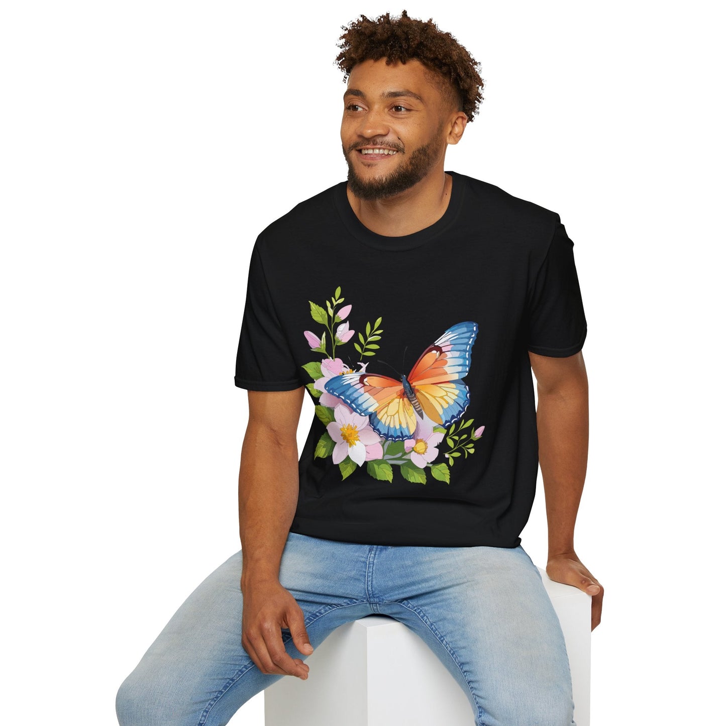 Butterfly T Shirt Unisex Monarch Design Gildan Softstyle 64000 Ring Spun Cotton Tee