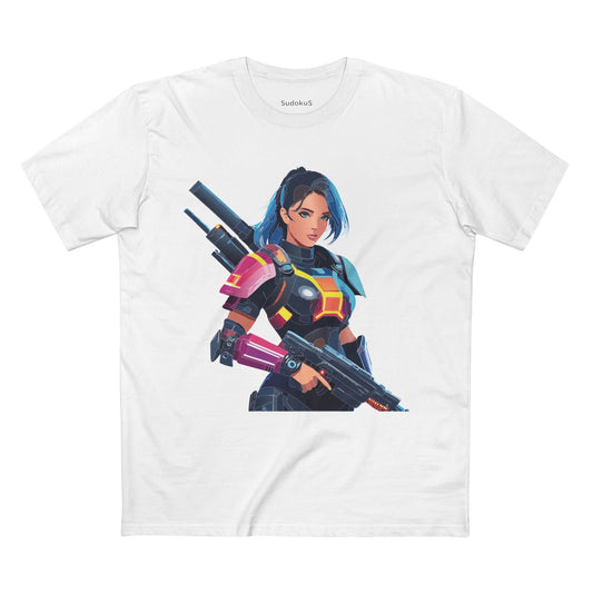Army-woman Graphic Unisex 100 Cotton Staple Tee 21