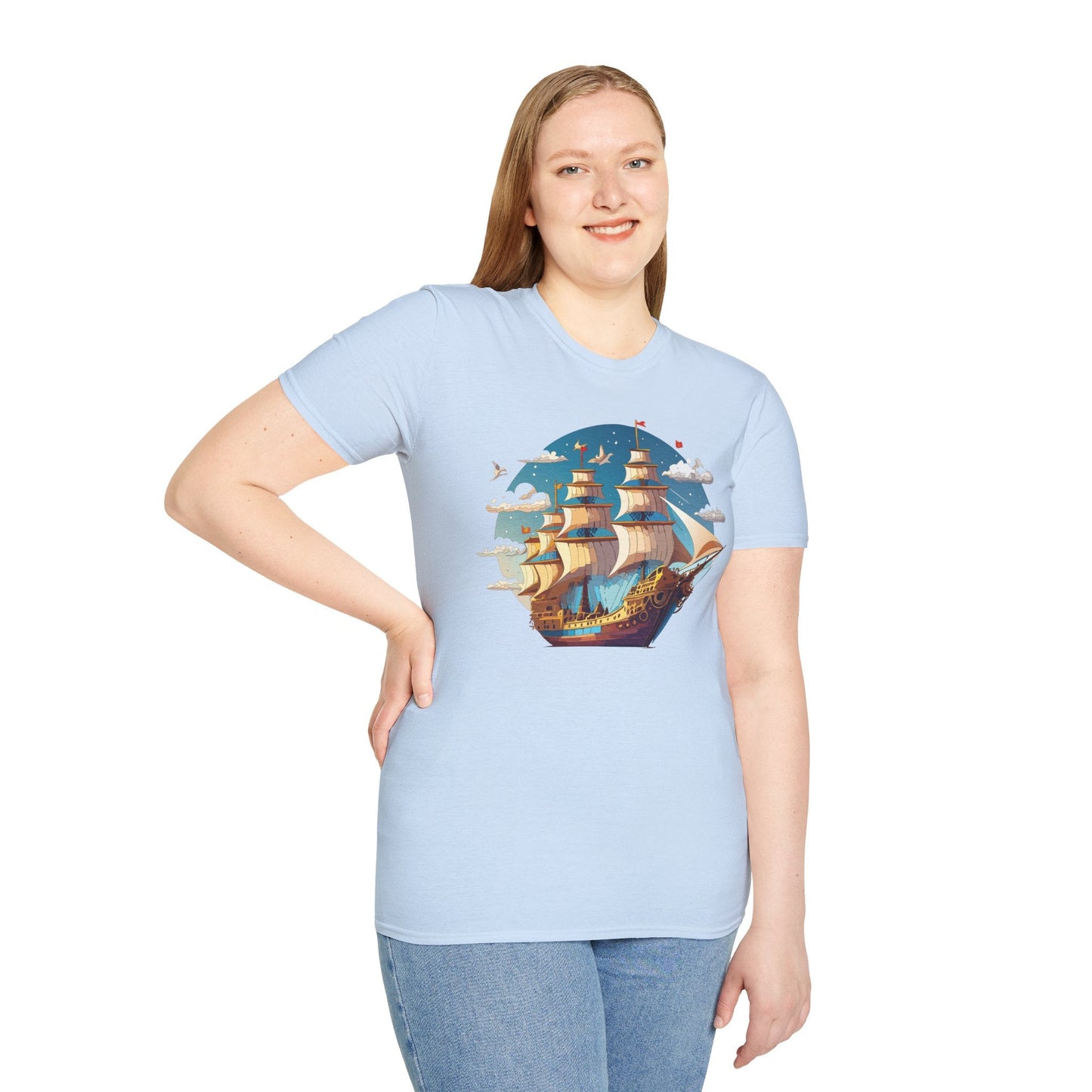 Ship T Shirts Frigate Vessel Tee Shirt Unisex Gildan Softstyle 64000 Cotton Tee Comfort Fit
