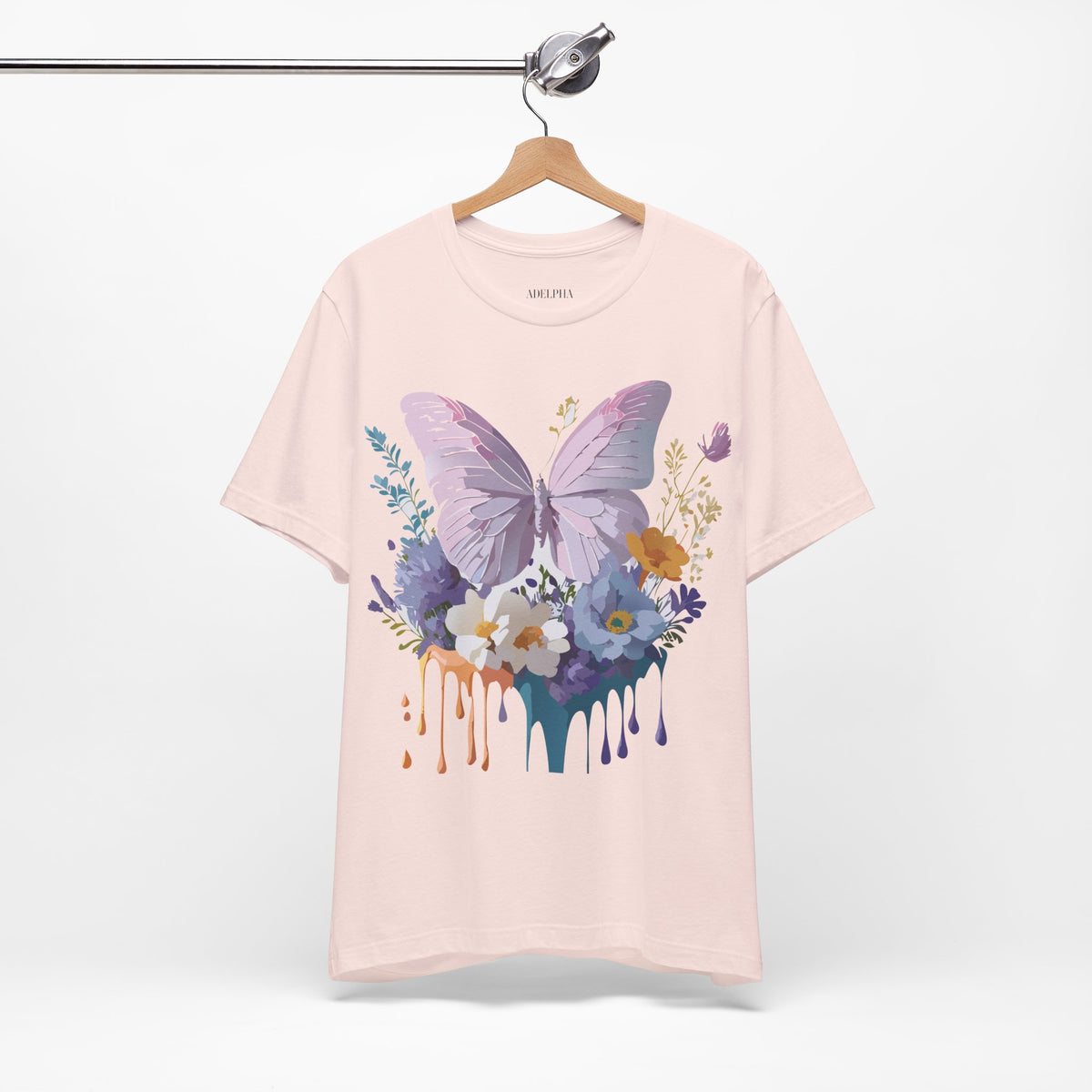 Butterfly Graphic Unisex Cotton Bella+Canvas Tee with Art Design n18