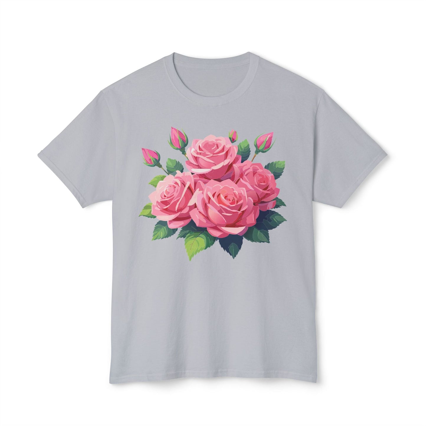 Unisex Floral T Shirt With Vintage Flowers Art Print Cotton Tee USA Made Premium Comfort
