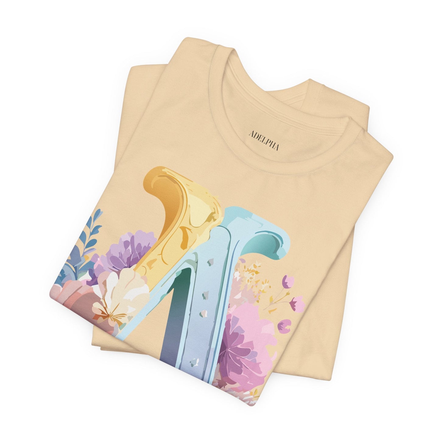 Letter A Graphic Tee Unisex Short Sleeve Shirt Vintage Inspired Artwork By Adelpha