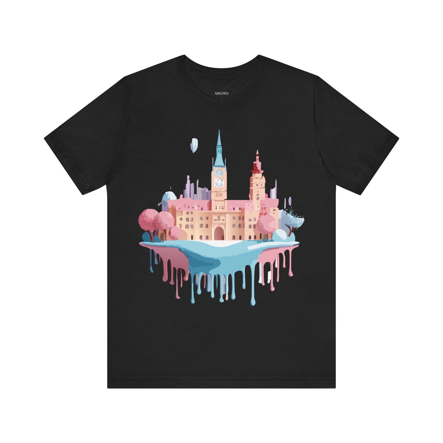 Prague Tourist Shirt Unisex Short Sleeve Graphic Tee Featuring Adelpha Vintage Artwork