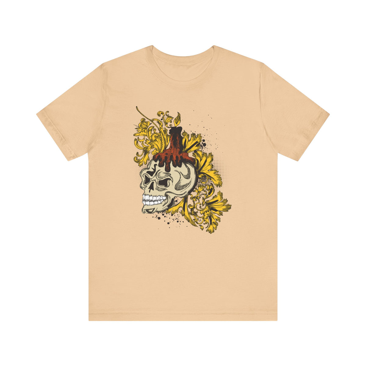 Rock Skull Graphic Design Tee, Skull Shirt, Vintage Tees, Art Design T-Shirt, Vintage Graphic Tee, Art Shirts with Skulls 3