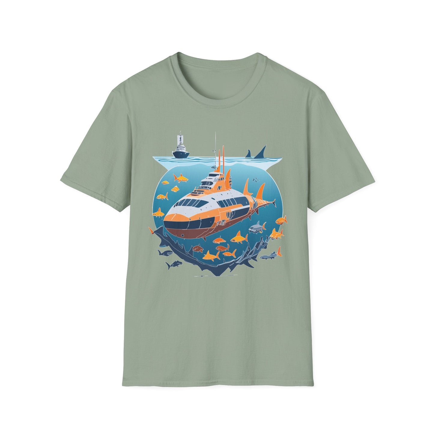 Ocean Tee Shirt Unisex Short Sleeve Gildan Softstyle 64000 Premium Comfort Ocean Artwork