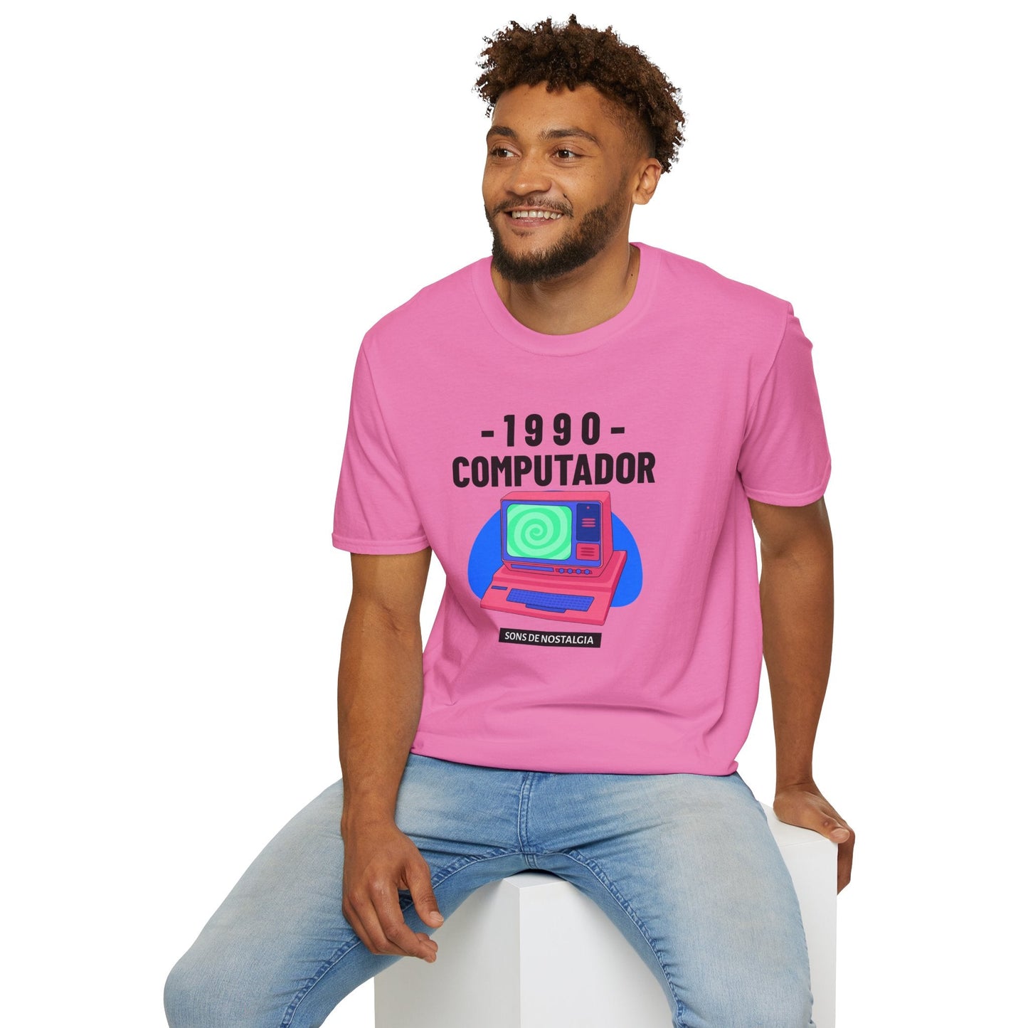 1990 Computador Retro T-Shirt Unisex Cotton Vintage Computer Graphic Tee