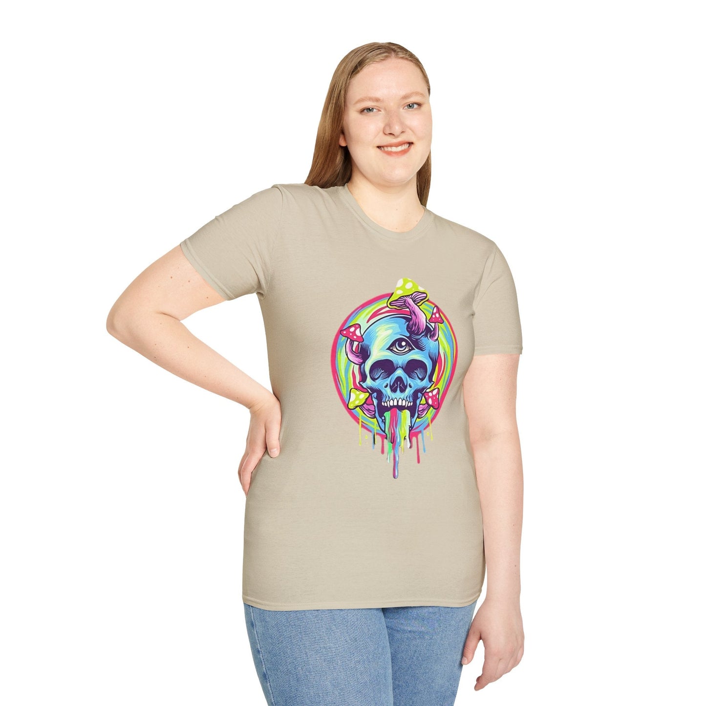 Skull Graphic Unisex Cotton T-shirt with Skeleton Artwork Design 18