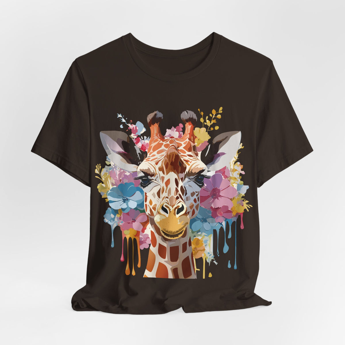 Giraffe Graphic Unisex Cotton Bella+Canvas Tee with Art Animal Design e20