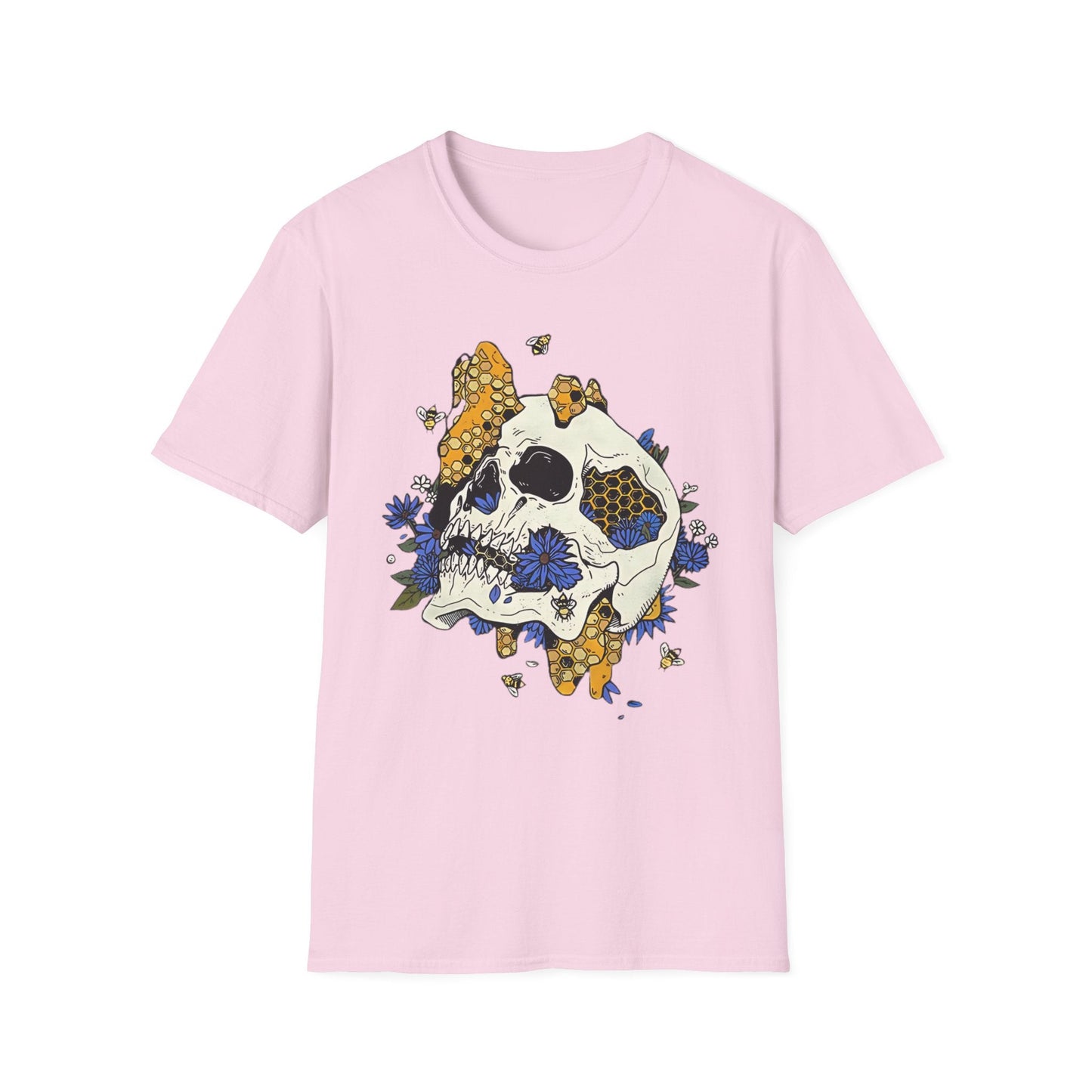 Skull Tee Shirt Unisex Skeleton Design Gildan Softstyle 64000 100 Percent Ring Spun Cotton Tee