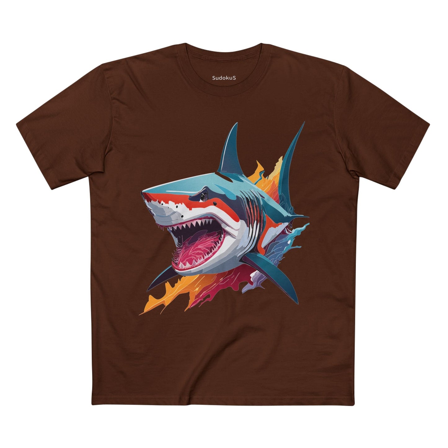 Shark Graphic Unisex 100 Cotton Staple Tee with Animal Design Artwork 12
