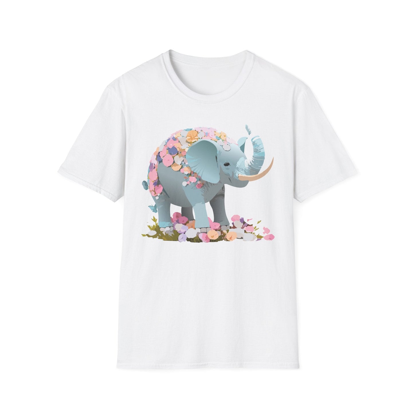 Elephant Graphic T Shirt Gildan Softstyle Unisex Cotton Tee With Elephant Print Design Artwork