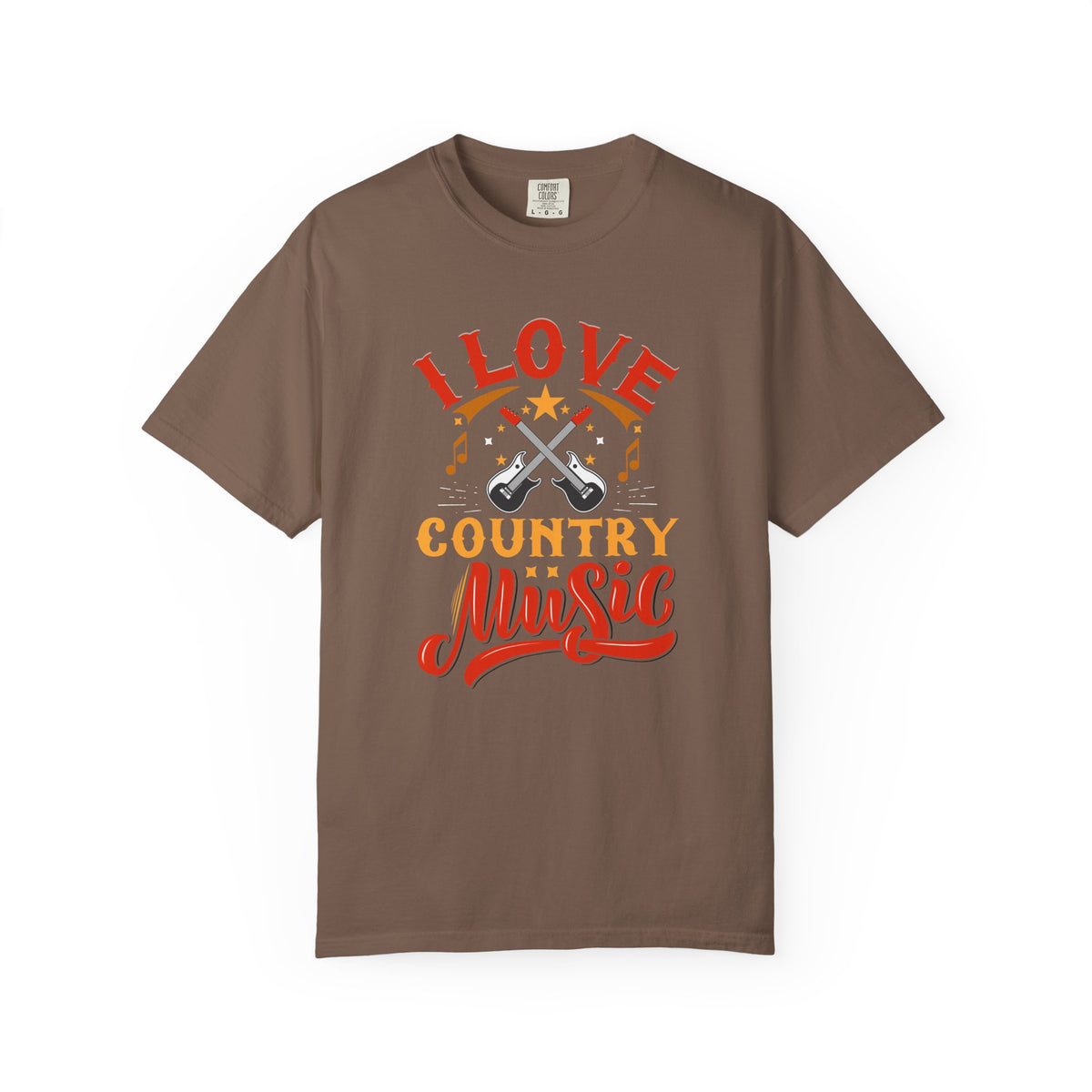 I Love Country Music T-shirt Country Guitar Typography Unisex Cotton Tee 050