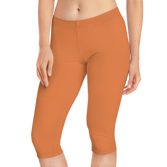 Orange Color Capri Leggings, Orange Capri Leggings 9